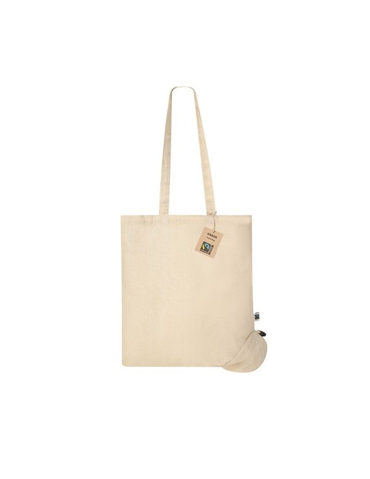 Sac Pliable Éco-responsable Personnalisé Fairtrade Kieran Matières : coton Couleurs : naturel
