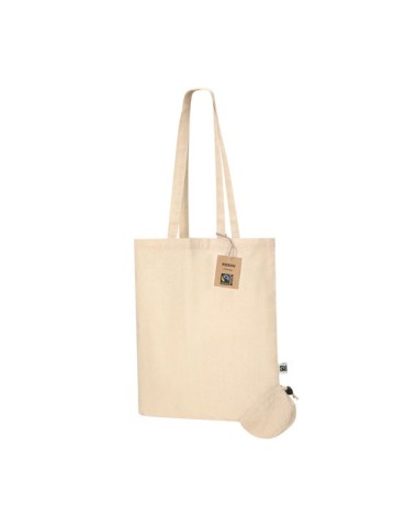 Sac Pliable Éco-responsable Personnalisé Fairtrade Kieran Matières : coton Couleurs : naturel cadeau entreprise pas cher