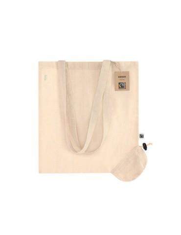 Sac Pliable Éco-responsable Personnalisé Fairtrade Kieran Matières : coton Couleurs : naturel goodies publicitaire événementiel