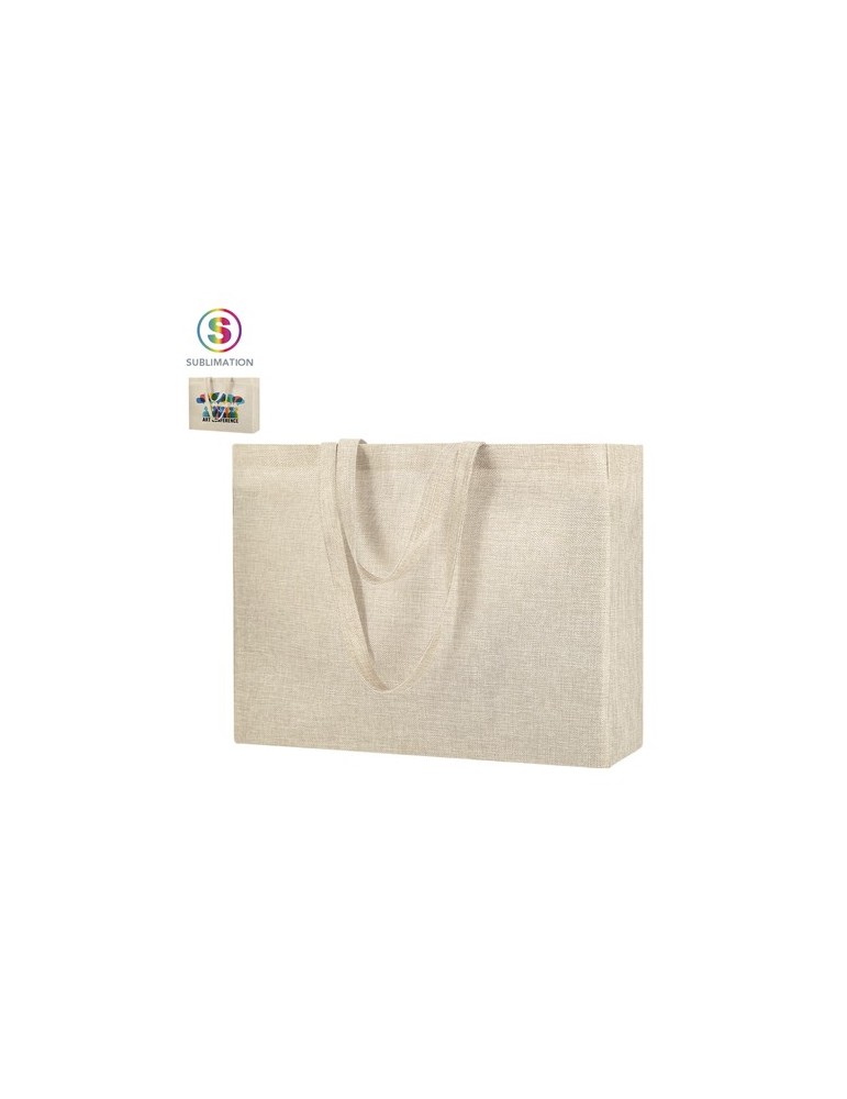 Sac publicitaire de sublimation  Syla Matières : polyester Couleurs : naturel personnalisable avec votre logo