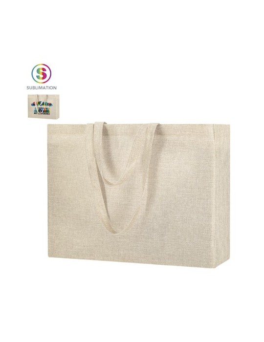 Sac publicitaire de sublimation  Syla Matières : polyester Couleurs : naturel personnalisable avec votre logo