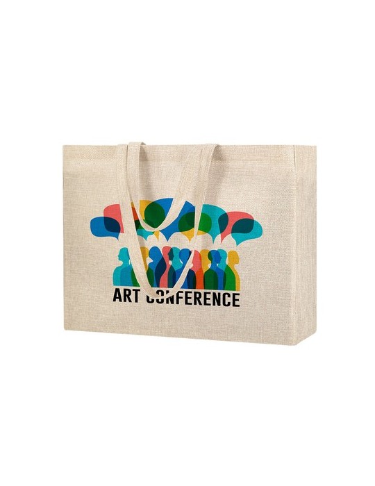 Sac publicitaire de sublimation  Syla Matières : polyester Couleurs : naturel cadeau entreprise pas cher