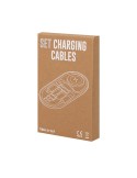 Set de Câbles de Charge publicitaires Nebrex Matières : ABS recyclé Couleurs : noir objet promotionnel éco-responsable