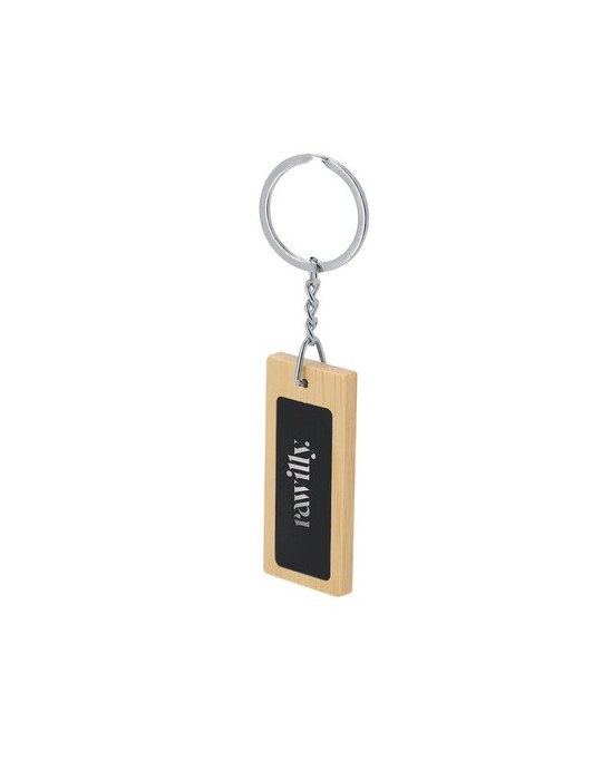 Porte-Clés publicitaire personnalisé Khozax Matières : bambou cadeau collaborateur premium