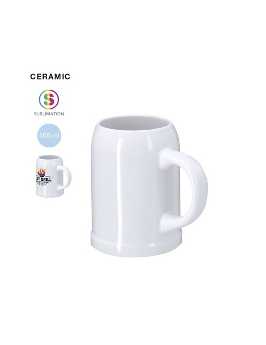 Carafe publicitaire de sublimation  Reggio Matières : céramique Couleurs : blanc personnalisable avec votre logo
