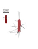Canif Multi-Usages Publicitaire Éco-responsable Texwol Matières : acier inoxydable Couleurs : rouge personnalisable avec votre l