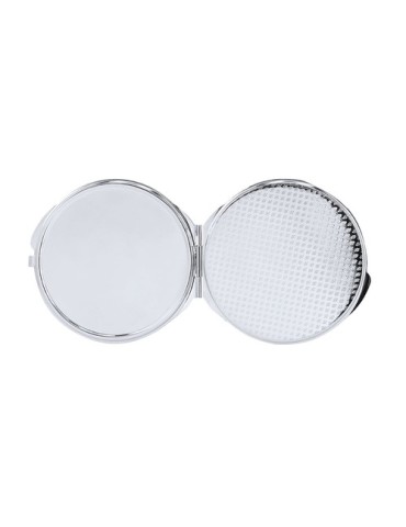 Miroir publicitaire de sublimation Ariela Matières : métal Couleurs : blanc marquage laser ultra précis