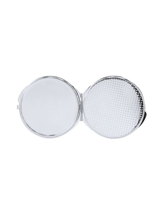 Miroir publicitaire de sublimation Ariela Matières : métal Couleurs : blanc marquage laser ultra précis