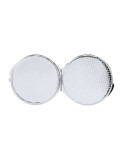 Miroir publicitaire de sublimation Ariela Matières : métal Couleurs : blanc marquage laser ultra précis