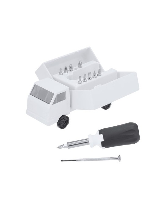 Set d'outils publicitaires personnalisés Fibrex Couleurs : blanc cadeau entreprise pas cher