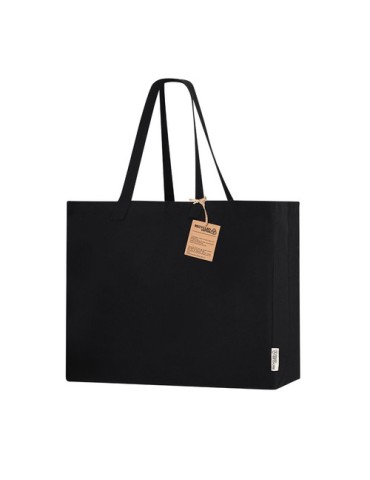 Sac publicitaire  Lilan Matières : coton recyclé Couleurs : noir cadeau entreprise pas cher