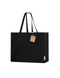 Sac publicitaire  Lilan Matières : coton recyclé Couleurs : noir cadeau entreprise pas cher