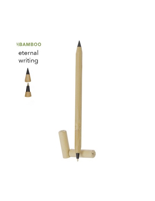 Stylo crayon publicitaire Éternel de Pikford Matières : bambou Couleurs : naturel personnalisable avec votre logo