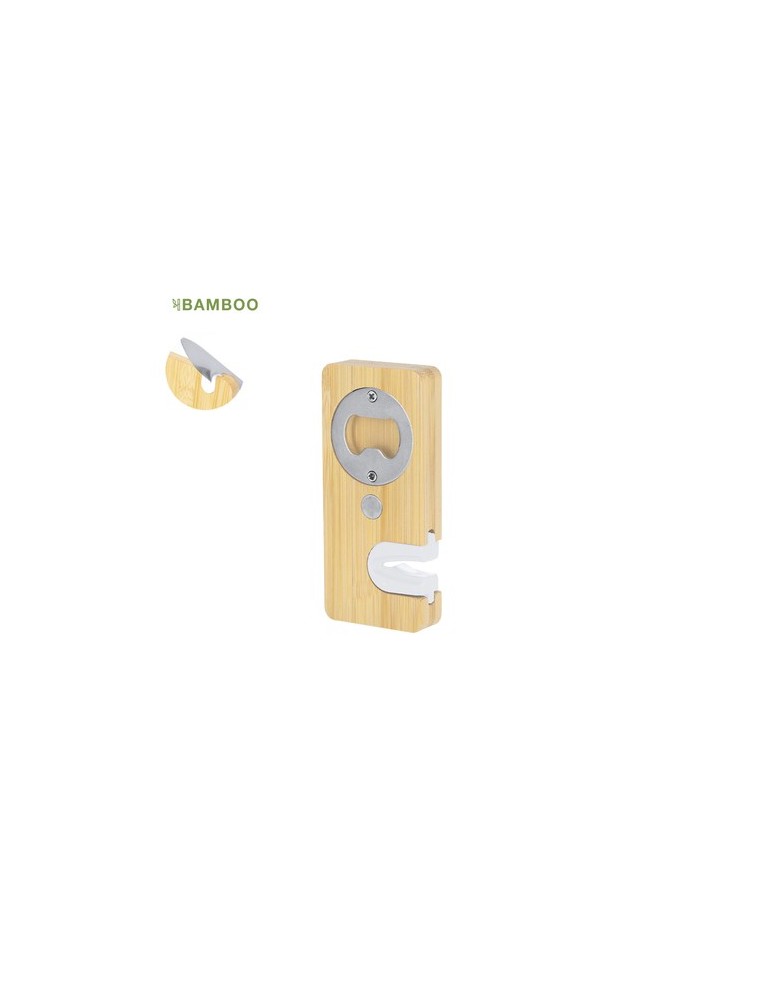 Ouvre-bouteille  et aiguiseur personnalisé Stowel Matières : bambou Couleurs : naturel personnalisable avec votre logo