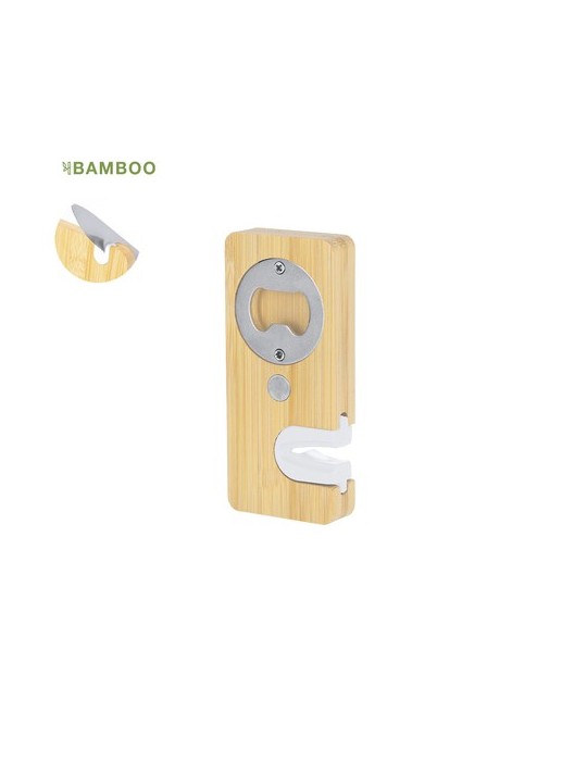 Ouvre-bouteille  et aiguiseur personnalisé Stowel Matières : bambou Couleurs : naturel personnalisable avec votre logo