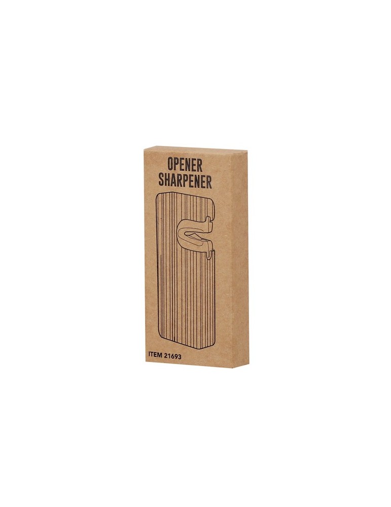 Ouvre-bouteille  et aiguiseur personnalisé Stowel Matières : bambou Couleurs : naturel marquage laser ultra précis