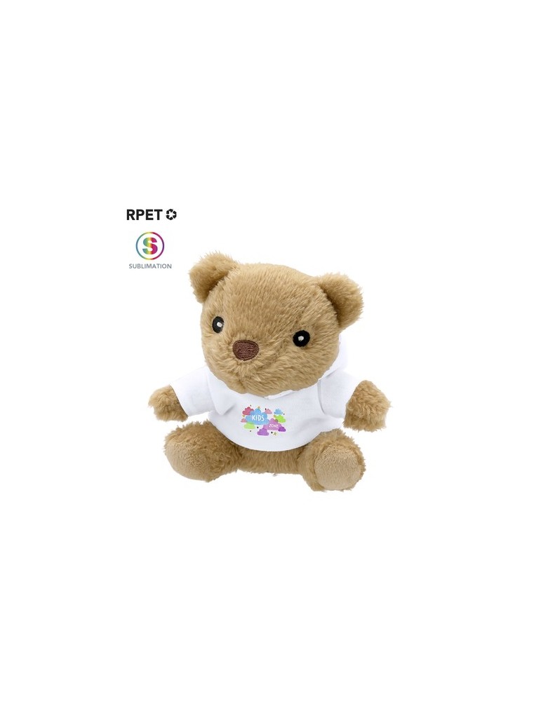 Peluche personnalisée en peluche Glik Couleurs : marron Matières : polyester recyclé personnalisable avec votre logo