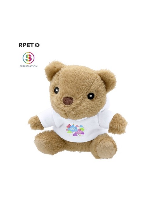 Peluche personnalisée en peluche Glik Couleurs : marron Matières : polyester recyclé personnalisable avec votre logo