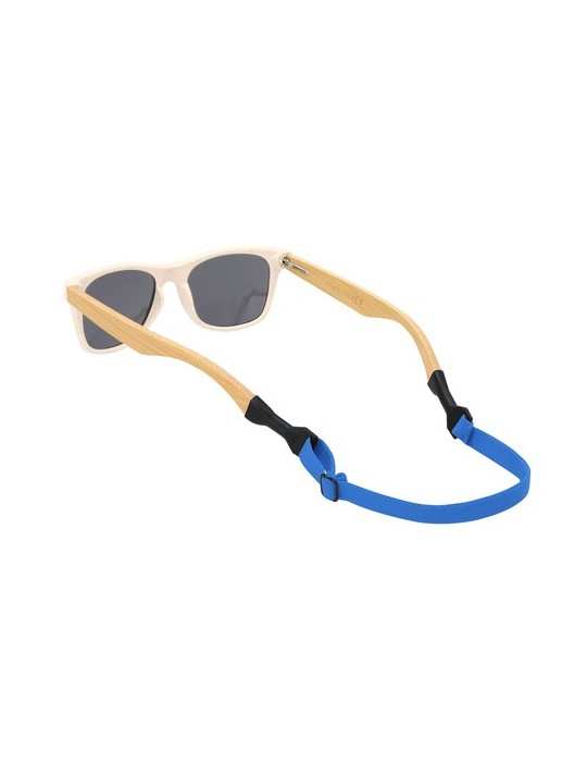 Bandelette  pour lunettes Redrag - Étui publicitaire Kierden Matières : polyester Couleurs : bleu impression logo haute qualité