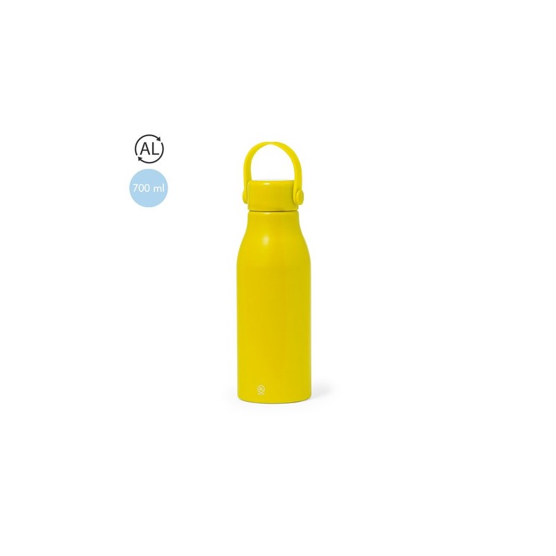 Bidon Durable et Personnalisable Perpok Matières : aluminium recyclé  Couleurs : jaune personnalisation rapide en France