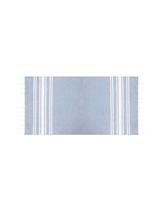 Paréo Serviette Publicitaire Éco-responsable Kissler Matières : coton Couleurs : bleu clair goodies personnalisé en stock