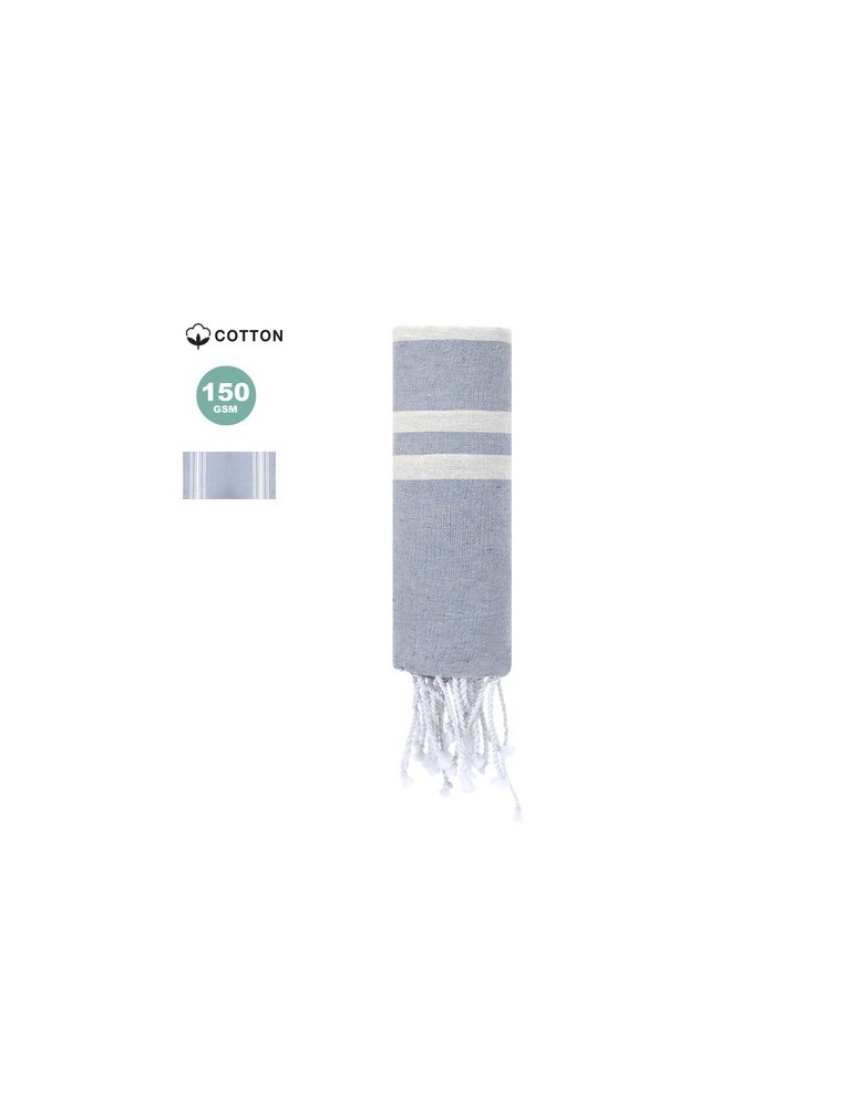 Paréo Serviette Publicitaire Éco-responsable Kissler Matières : coton Couleurs : bleu marine livraison express 24h 48h