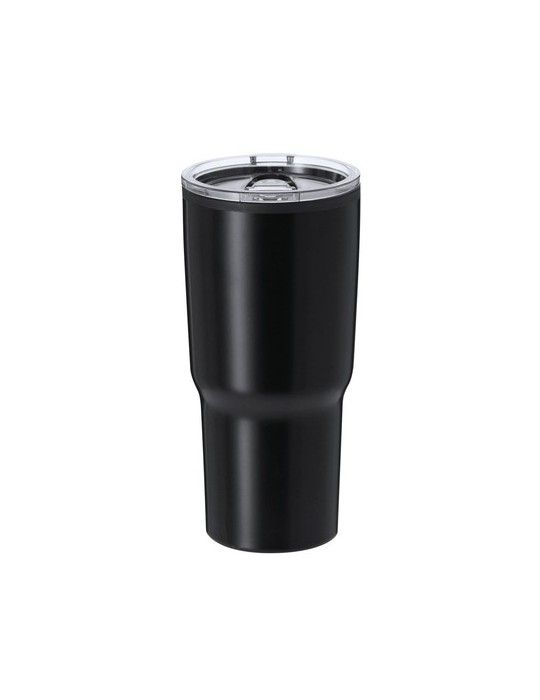 Verre Thermique Éco-responsable Nabry Matières : acier inoxydable Couleurs : noir cadeau entreprise pas cher