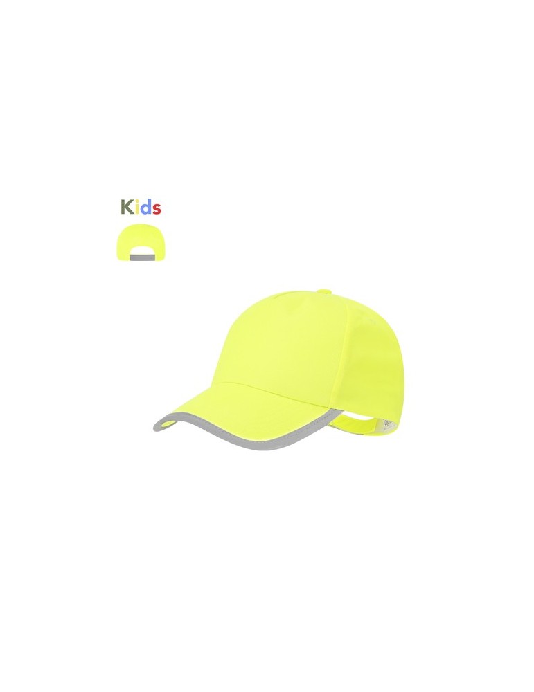 Casquette publicitaire enfant été Sommer Matières : polyester Couleurs : jaune fluo personnalisable avec votre logo