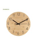 Pendule élégant Tiwel Matières : bambou Couleurs : naturel personnalisable avec votre logo