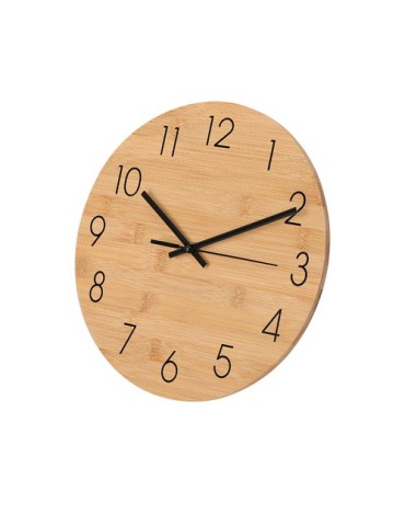 Pendule élégant Tiwel Matières : bambou Couleurs : naturel cadeau entreprise pas cher
