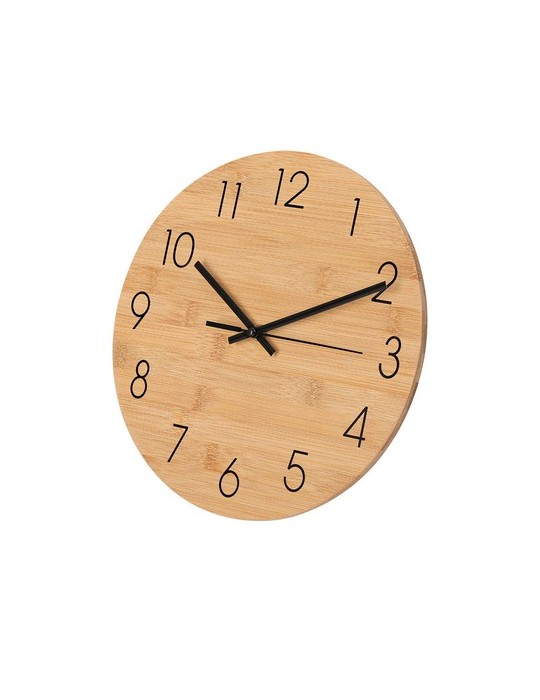 Pendule élégant Tiwel Matières : bambou Couleurs : naturel cadeau entreprise pas cher