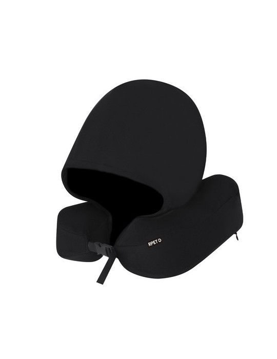 Coussin à Capuche publicitaire personnalisé Dolking Couleurs : noir Matières : polyester recyclé