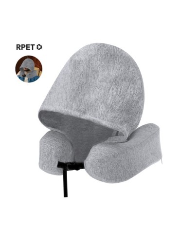 Coussin à Capuche publicitaire personnalisé Dolking Couleurs : gris Matières : polyester recyclé marquage laser ultra précis