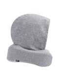Coussin à Capuche publicitaire personnalisé Dolking Couleurs : gris Matières : polyester recyclé personnalisation rapide en Fran