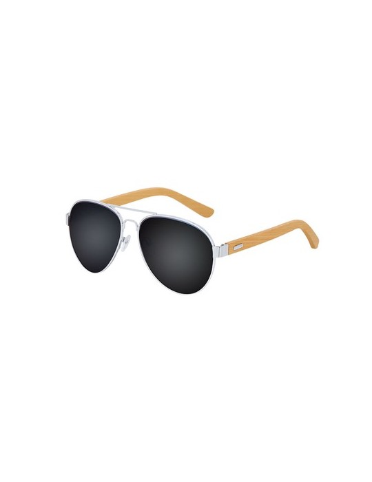 Lunettes de Soleil publicitaires s Gunok Matières : bambou Couleurs : gris personnalisable avec votre logo