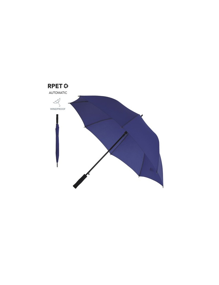 Parapluie publicitaire personnalisé Wiber Matières : PET recyclé Couleurs : bleu objet promotionnel éco-responsable