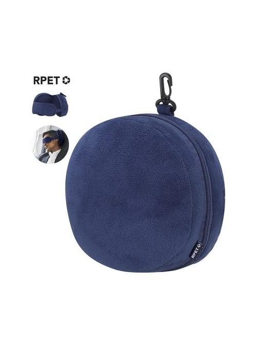 Coussin de Voyage personnalisé Masque Pansir Couleurs : bleu marine Matières : polyester recyclé goodies publicitaire événementi
