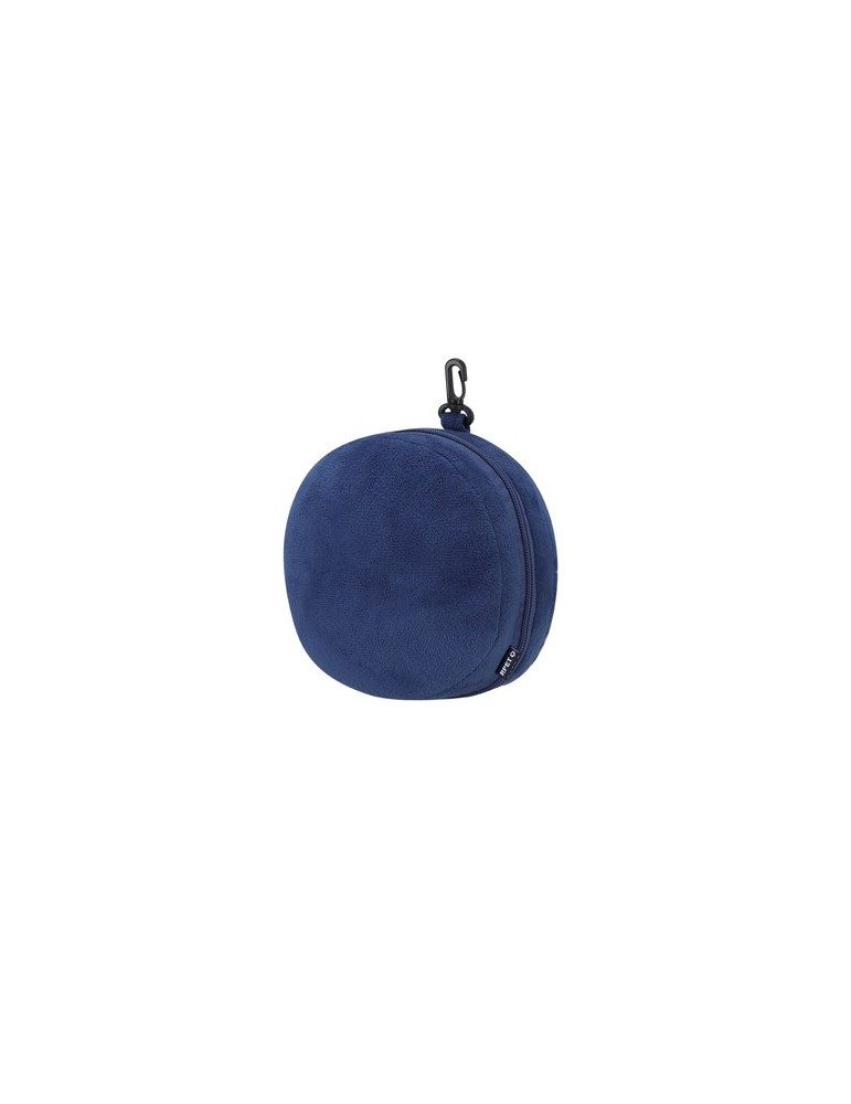 Coussin de Voyage personnalisé Masque Pansir Couleurs : bleu marine Matières : polyester recyclé marquage laser ultra précis