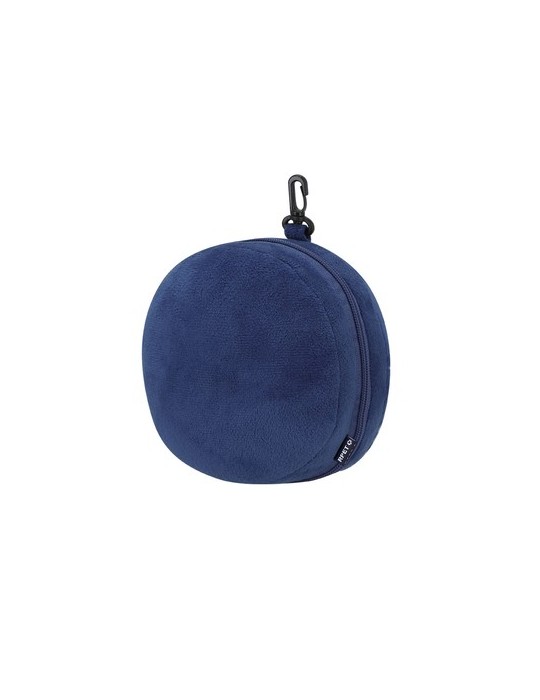 Coussin de Voyage personnalisé Masque Pansir Couleurs : bleu marine Matières : polyester recyclé marquage laser ultra précis