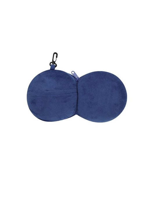 Coussin de Voyage personnalisé Masque Pansir Couleurs : bleu marine Matières : polyester recyclé accessoire événementiel unique