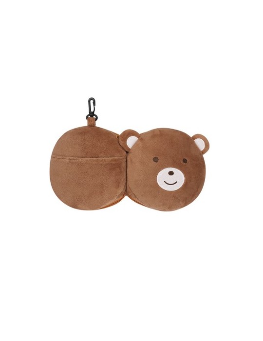 Coussin de Voyage Masque Personnalisé Stanek Couleurs : marron Matières : polyester recyclé marquage laser ultra précis