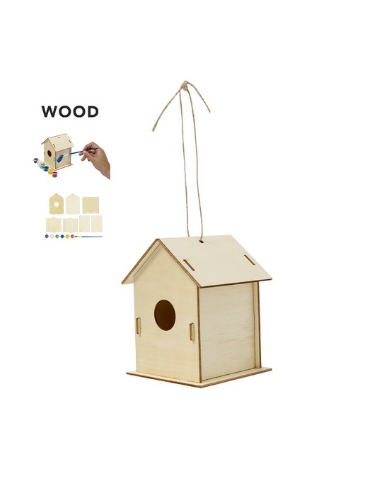 Maison d'Oiseau  Spydel - Nid pour oiseaux en bois naturel Matières : bois Couleurs : naturel personnalisable avec votre logo