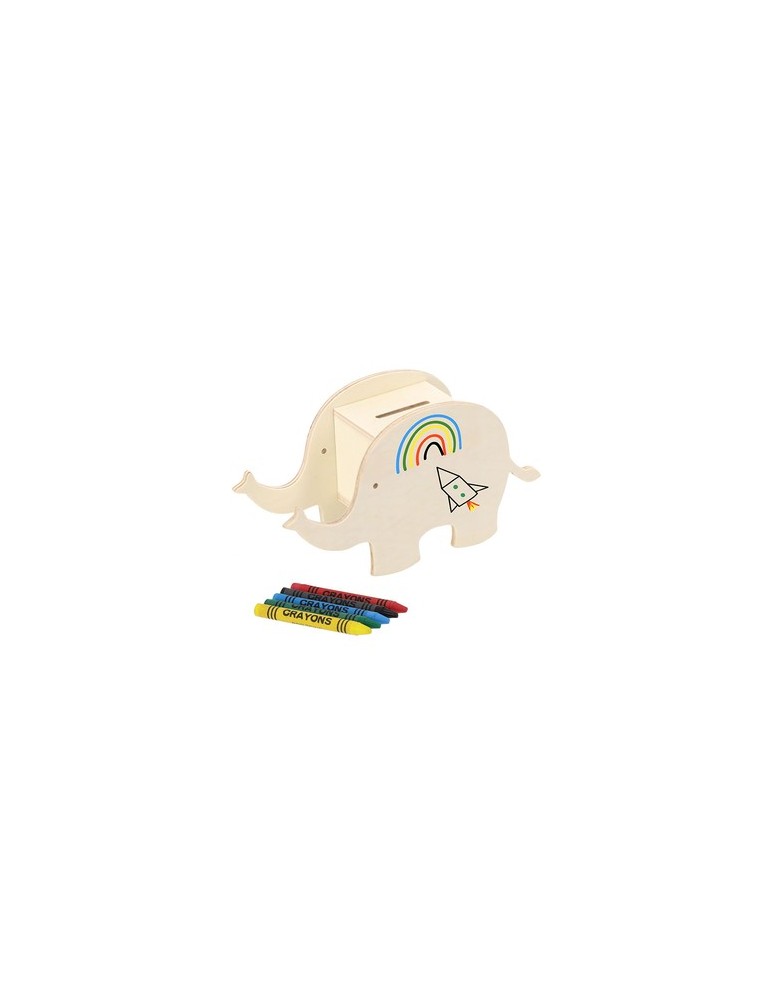 Tirelire  personnalisée Yilmax Matières : bois Couleurs : bleu marquage laser ultra précis