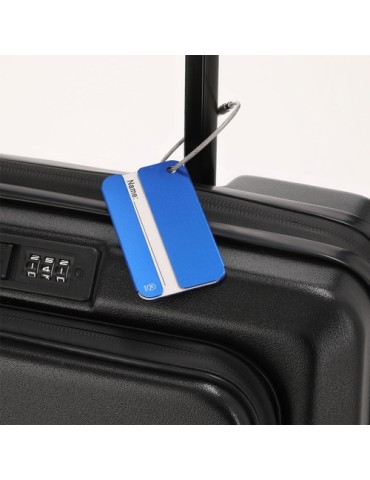 Identificateur personnalisé de valise Halux Matières : aluminium recyclé  Couleurs : argenté objet promotionnel éco-responsable