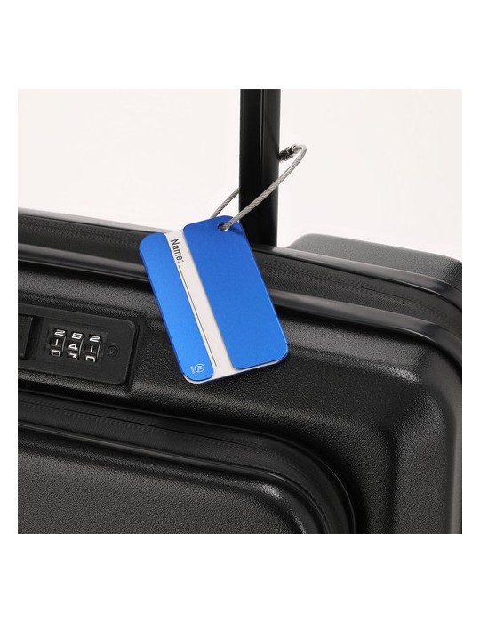 Identificateur personnalisé de valise Halux Matières : aluminium recyclé  Couleurs : noir livraison express 24h 48h