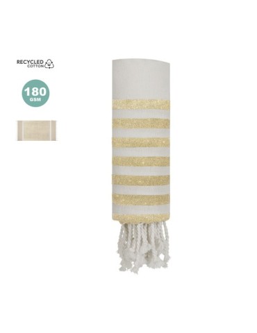 Paréo serviette publicitaire personnalisé Bak Matières : coton recyclé Couleurs : doré 2