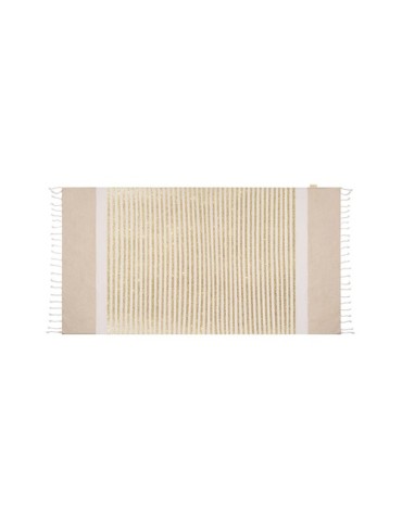 Paréo serviette publicitaire personnalisé Bak Matières : coton recyclé Couleurs : doré marquage laser ultra précis