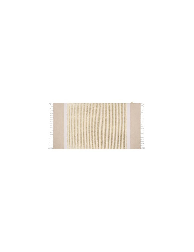 Paréo serviette publicitaire personnalisé Bak Matières : coton recyclé Couleurs : doré marquage laser ultra précis