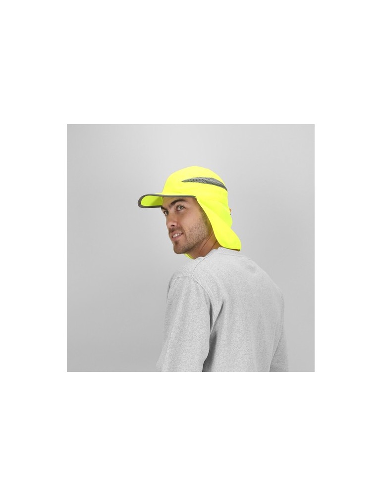 Casquette publicitaire personnalisée - Fiola Matières : polyester Couleurs : jaune fluo impression haute définition