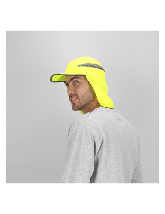 Casquette publicitaire personnalisée - Fiola Matières : polyester Couleurs : jaune fluo impression haute définition